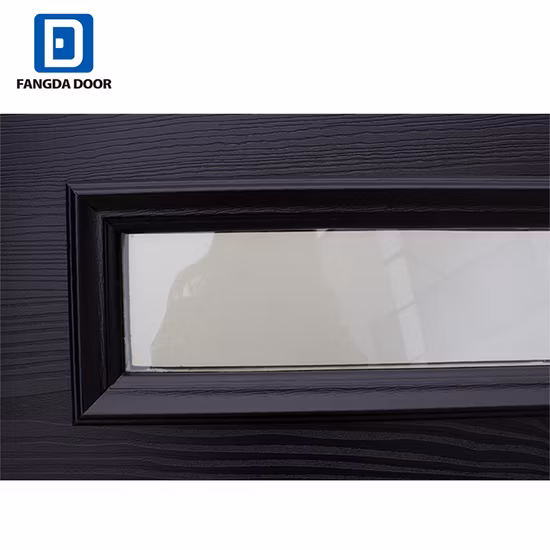 Fangda Raw 1 Lite Clear Glass Contemporary Front Entry Doors